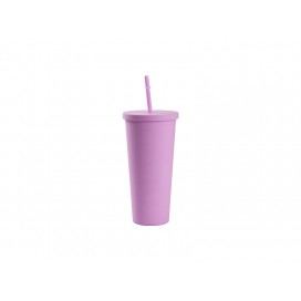 Sublimation 24OZ/700ml Double Wall Plastic Tumbler with Straw & Lid (Light Purple, Paint)(10/pack)